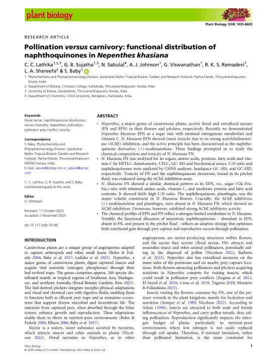 NMP-Pollination versus carnivory