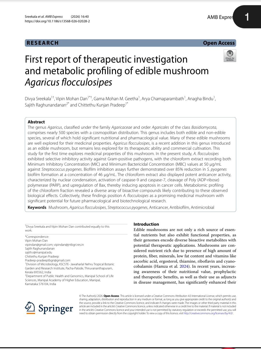 First-report-of-therapeutic-investigation-and-metabolic-profiling-of-edible-mushroom-Agaricus-flocculosipes