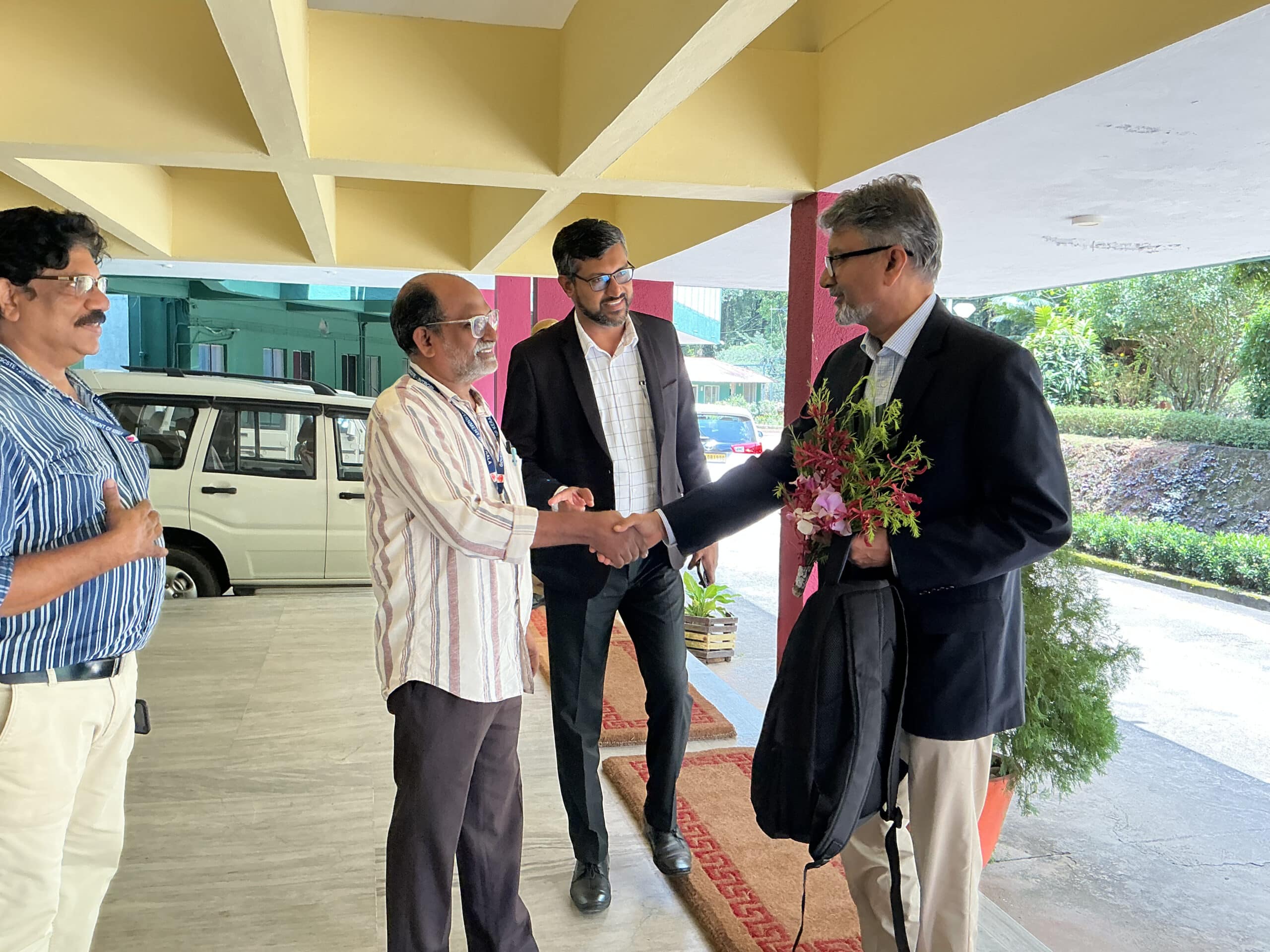 Prof. Siril Abeywickrama Wijesundara, Director, National Institute of Fundamental Studies (NIFS), Sri Lanka, visited JNTBGRI on 22 September 2026 and was received by Dr. S. Sreekumar, Director, JNTBGRI.